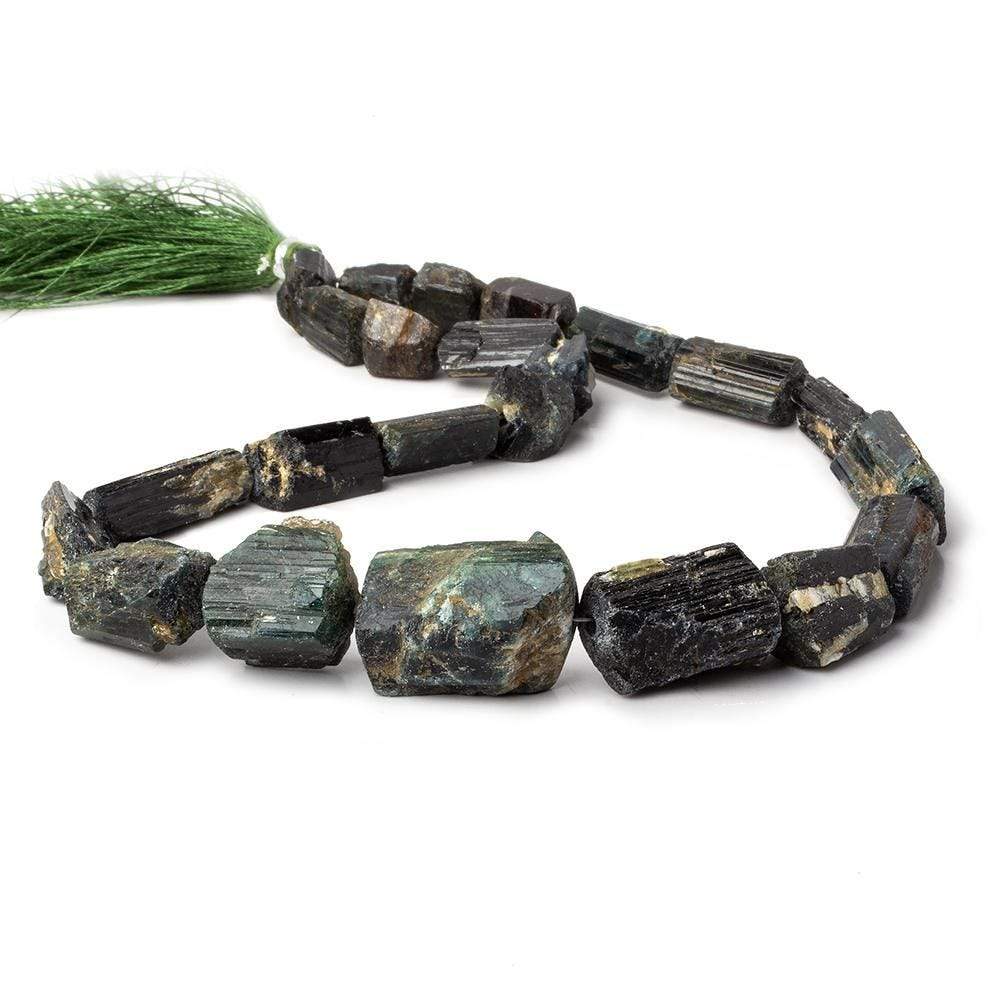 8x9-20x13mm Indicolite Tourmaline Straight Drilled Natural Crystal Beads 26 pieces