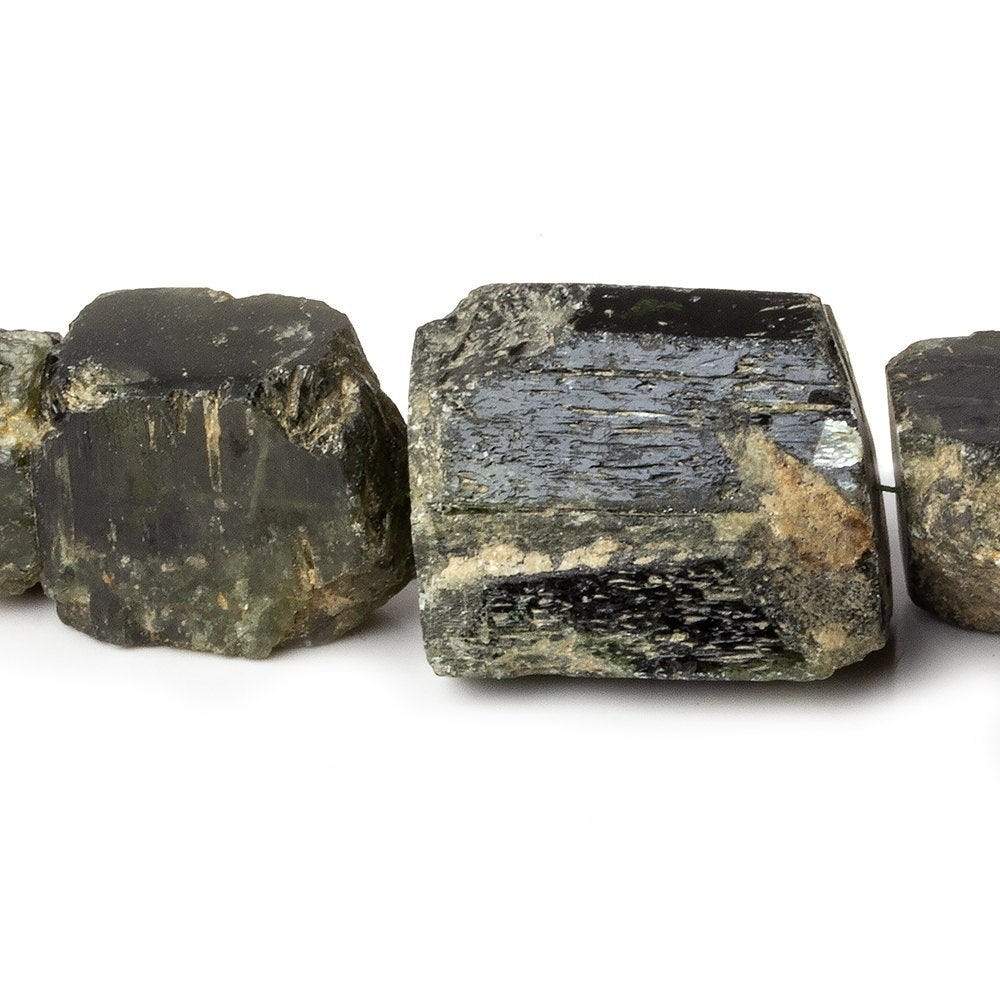 8x9-22x19mm Chrome Diopside Straight Drilled Natural Crystals 8 inch 14 pieces