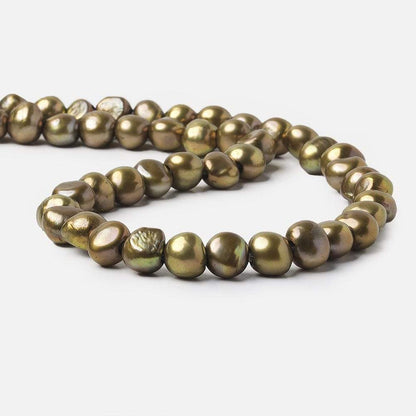 8x9-9x10mm Pea Green   Baroque 2.5mm large hole Pearl