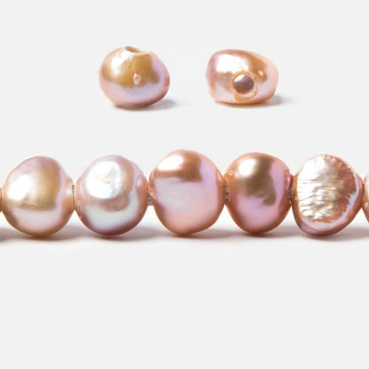 9.5-10.5mm TriColor Baroque 2.5mm large hole Pearls 15 in. 48 pcs