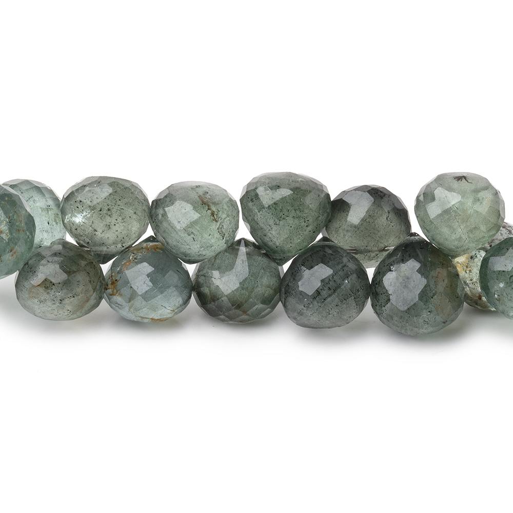 8x9mm Moss Aquamarine Faceted Candy Kiss Beads 8 inch 52 pieces
