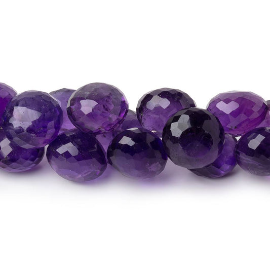 9-10.5mm Amethyst Faceted Candy Kiss Beads 8 inch 51 pieces