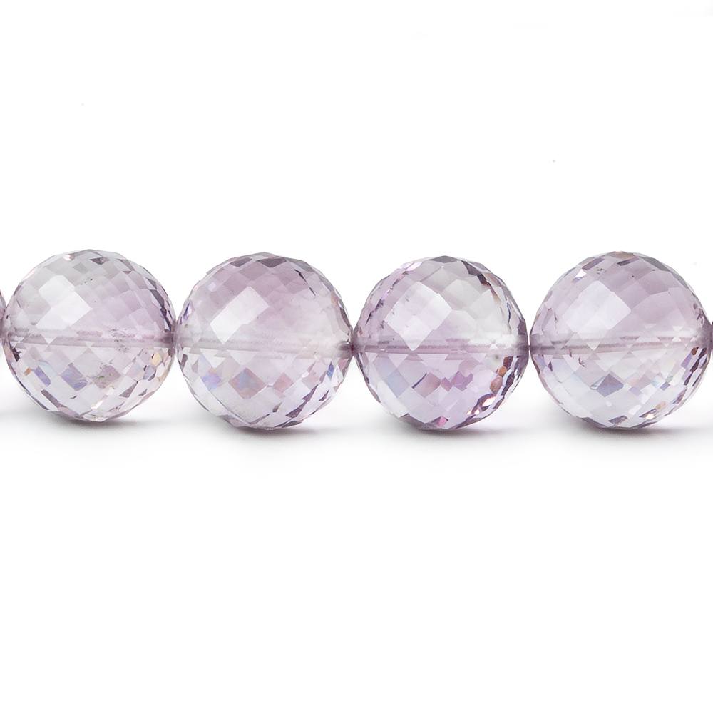 9-10.5mm Pink Amethyst Faceted Round Beads 16 inch 43 pieces AAA