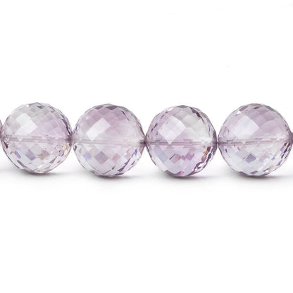 9-10.5mm Pink Amethyst Faceted Round Beads 16 inch 43 pieces AAA