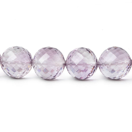 9-10.5mm Pink Amethyst Faceted Round Beads 16 inch 43 pieces AAA