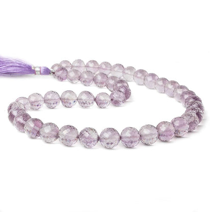 9-10.5mm Pink Amethyst Faceted Round Beads 16 inch 43 pieces AAA