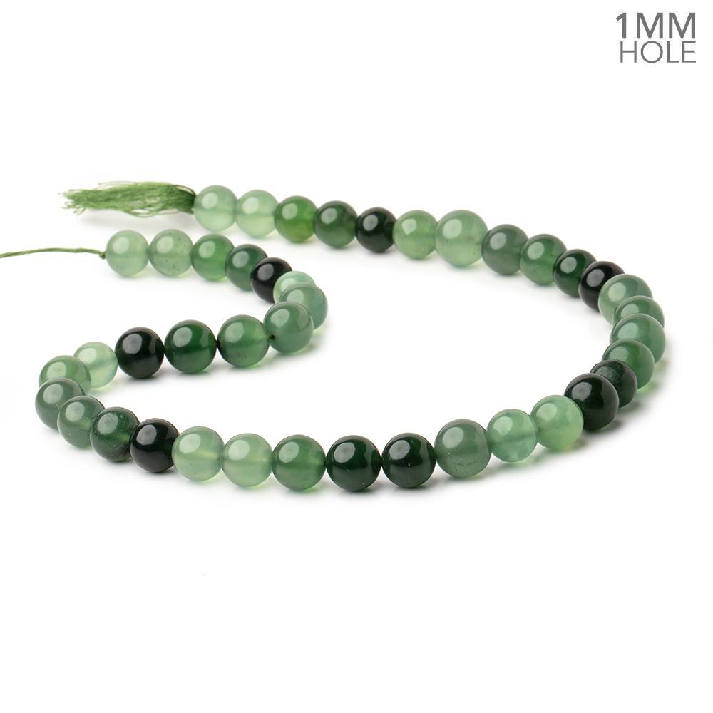 9-10.5mm Serpentine Plain Round Beads 16 inch 42 pieces 1mm large hole AA