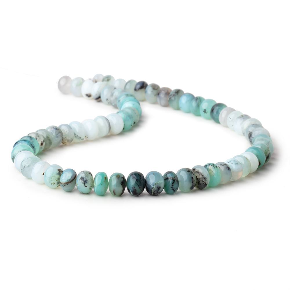 9-10mm Blue Peruvian Opal Plain Rondelle Beads 16 inch 60 pieces