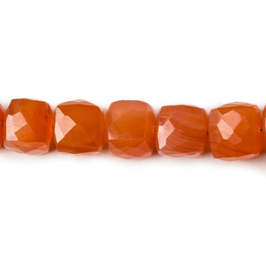 9-10mm Carnelian faceted cube beads 8 inch 23 pieces