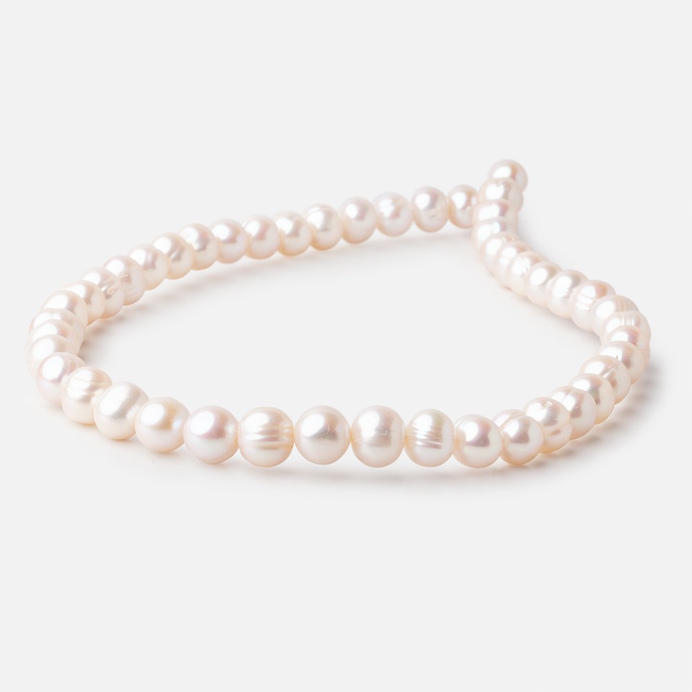 9-10mm Cream Off Round Freshwater Pearls 15.5 inch 47 Beads