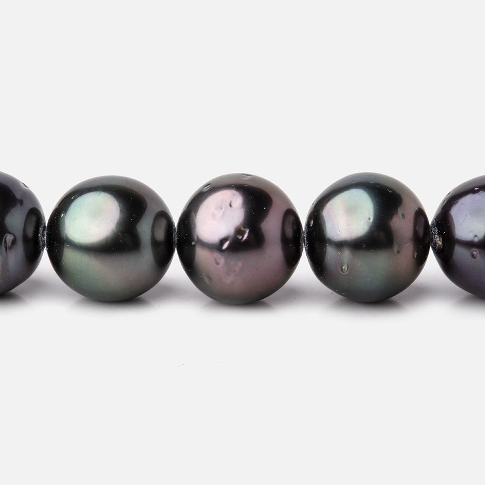 9-10mm Dark Tahitian Saltwater Pearls 16 inch 41 Beads AA