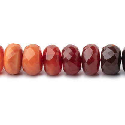 9-10mm Fire Opal Faceted Rondelle Beads 16 inch 66 pieces