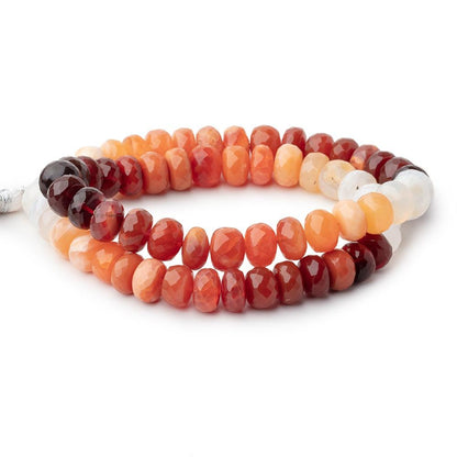 9-10mm Fire Opal Faceted Rondelle Beads 16 inch 66 pieces