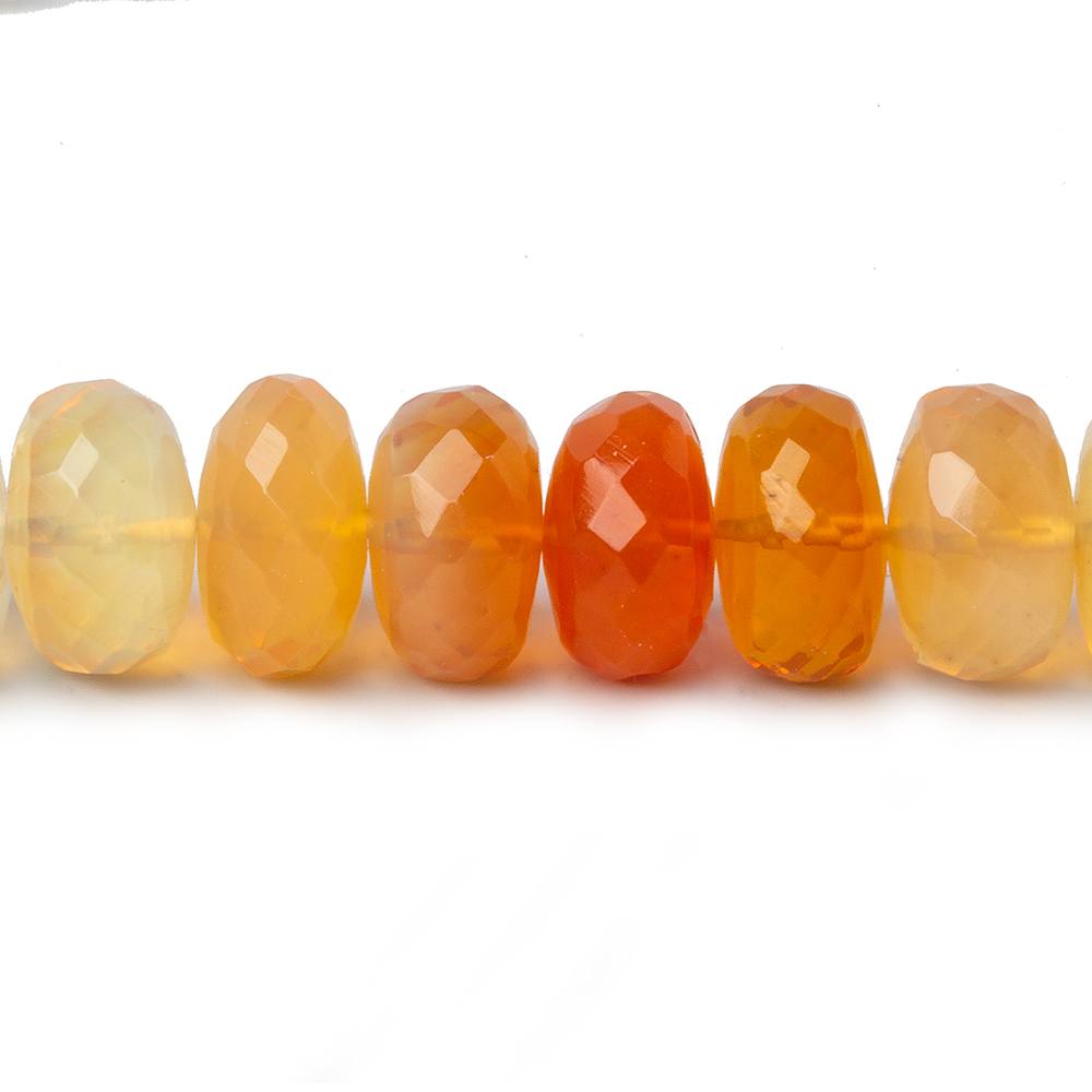 9-10mm Multi Color Fire Opal faceted rondelles 14 inches 65 beads AA