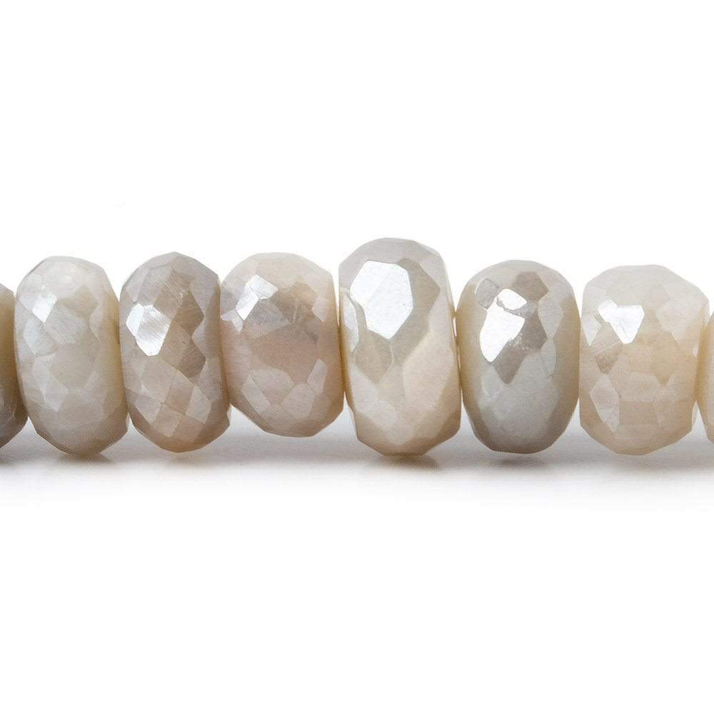 9-10mm Mystic Moonstone faceted rondelle beads 13 inch 52 pieces A