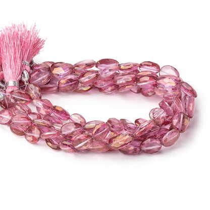 9-10mm Mystic Pink Topaz Faceted Oval beads 7.5 inch 19 pieces