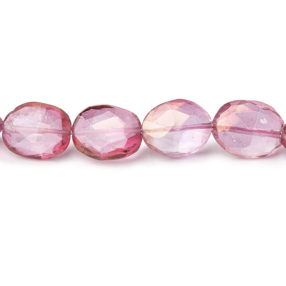 9-10mm Mystic Pink Topaz Faceted Oval beads 7.5 inch 19 pieces