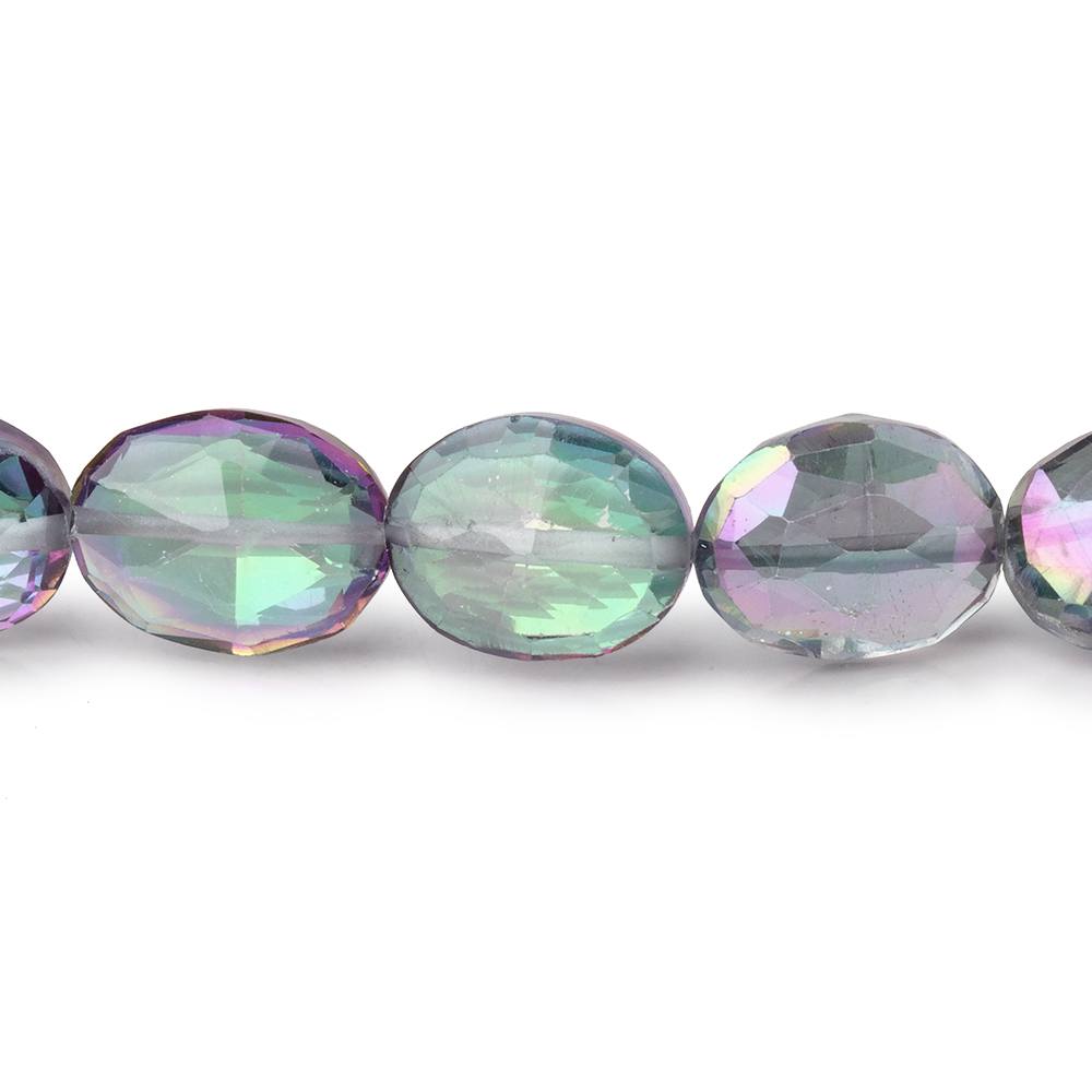 9-10mm Mystic White Topaz Straight Drill Faceted Ovals 9 inch 22 Beads