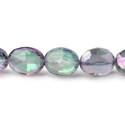 9-10mm Mystic White Topaz Straight Drill Faceted Ovals 9 inch 22 Beads