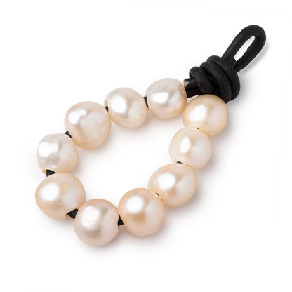 9-10mm Pale Peach Large Hole Baroque Pearls Set of 10