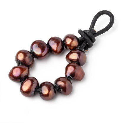 9-10mm Pecan Brown Large Hole Baroque Pearls Set of 10