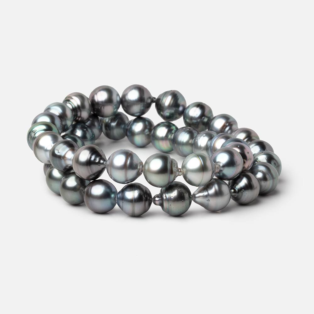 9-10mm Silver Tahitian Saltwater Pearl Beads 15.75 inch 41 pieces A
