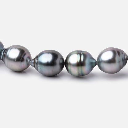9-10mm Silver Tahitian Saltwater Pearl Beads 16 inch 36 pieces A