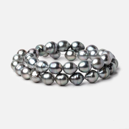 9-10mm Silver Tahitian Saltwater Pearl Beads 16 inch 36 pieces A
