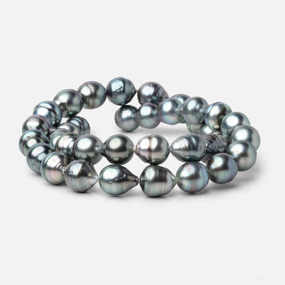 9-10mm Silver Tahitian Saltwater Pearl Beads 16 inch 37 pieces A