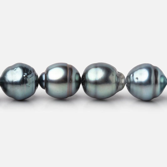 9-10mm Silver Tahitian Saltwater Pearl Beads 16 inch 37 pieces A