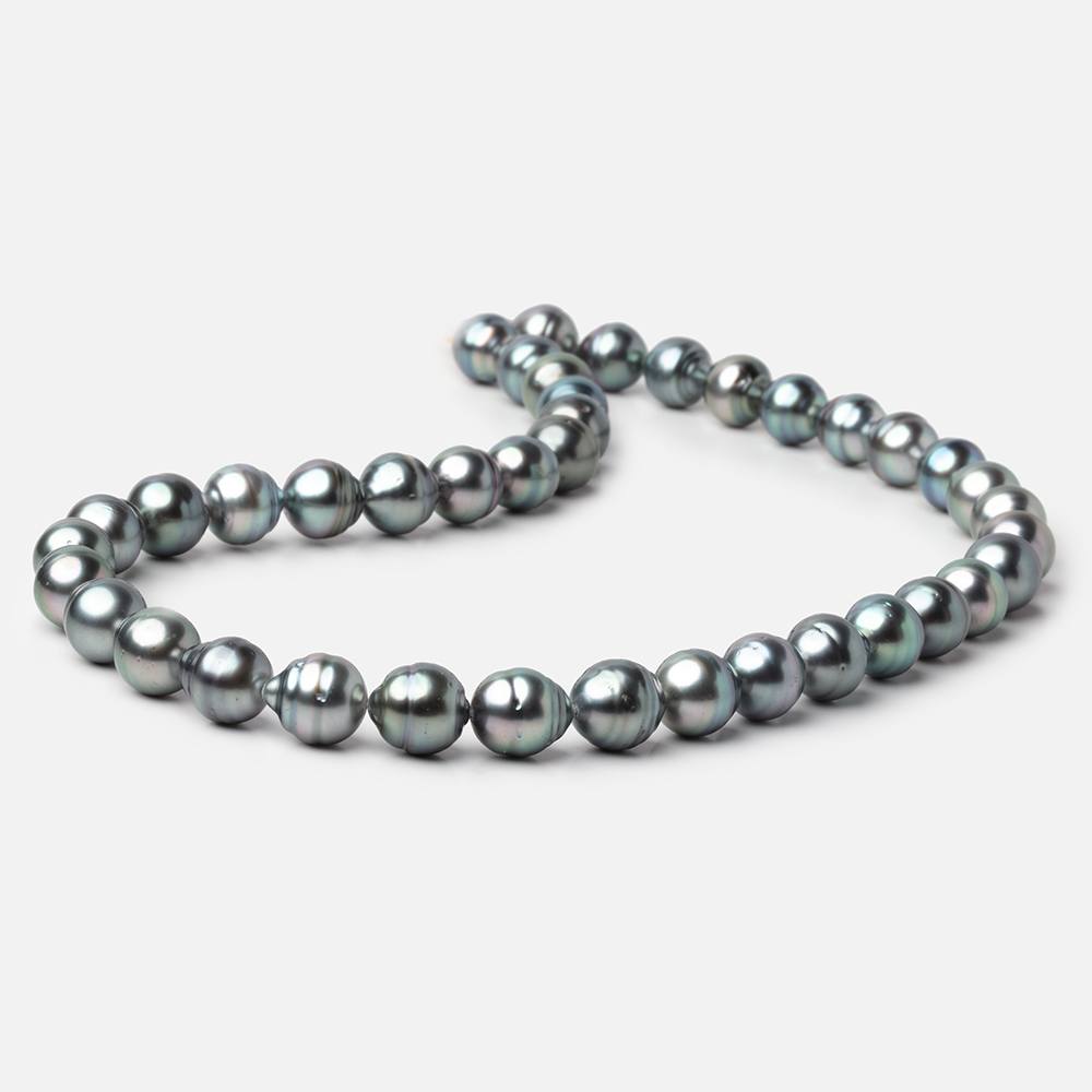 9-10mm Silver Tahitian Saltwater Pearl Beads 16 inch 40 pieces A