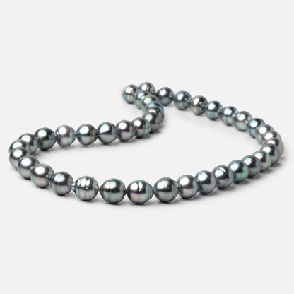 9-10mm Silver Tahitian Saltwater Pearl Beads 16 inch 40 pieces A