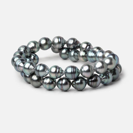 9-10mm Silver Tahitian Saltwater Pearl Beads 16 inch 40 pieces A