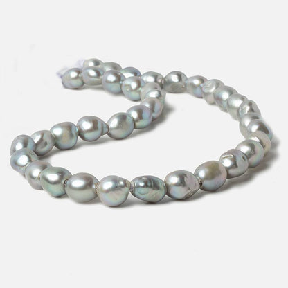 9-10mm Teal Silver Baroque large hole Freshwater Pearls 16 inch 36 pieces
