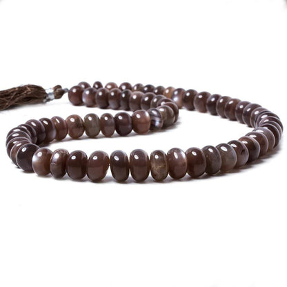 9-11.5mm Chocolate Moonstone plain rondelle beads 16 inch 61 pieces