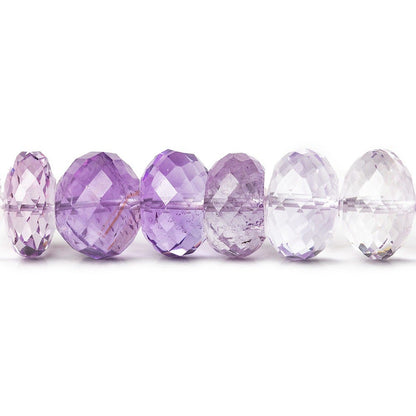 9-11mm Amethyst and Pink Amethyst Faceted Rondelle Beads 15 inch 51 pieces