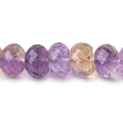 9-11mm Ametrine Faceted Rondelle Beads 16 inches 62 pieces