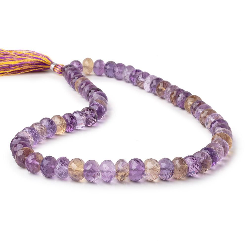 9-11mm Ametrine Faceted Rondelle Beads 16 inches 62 pieces