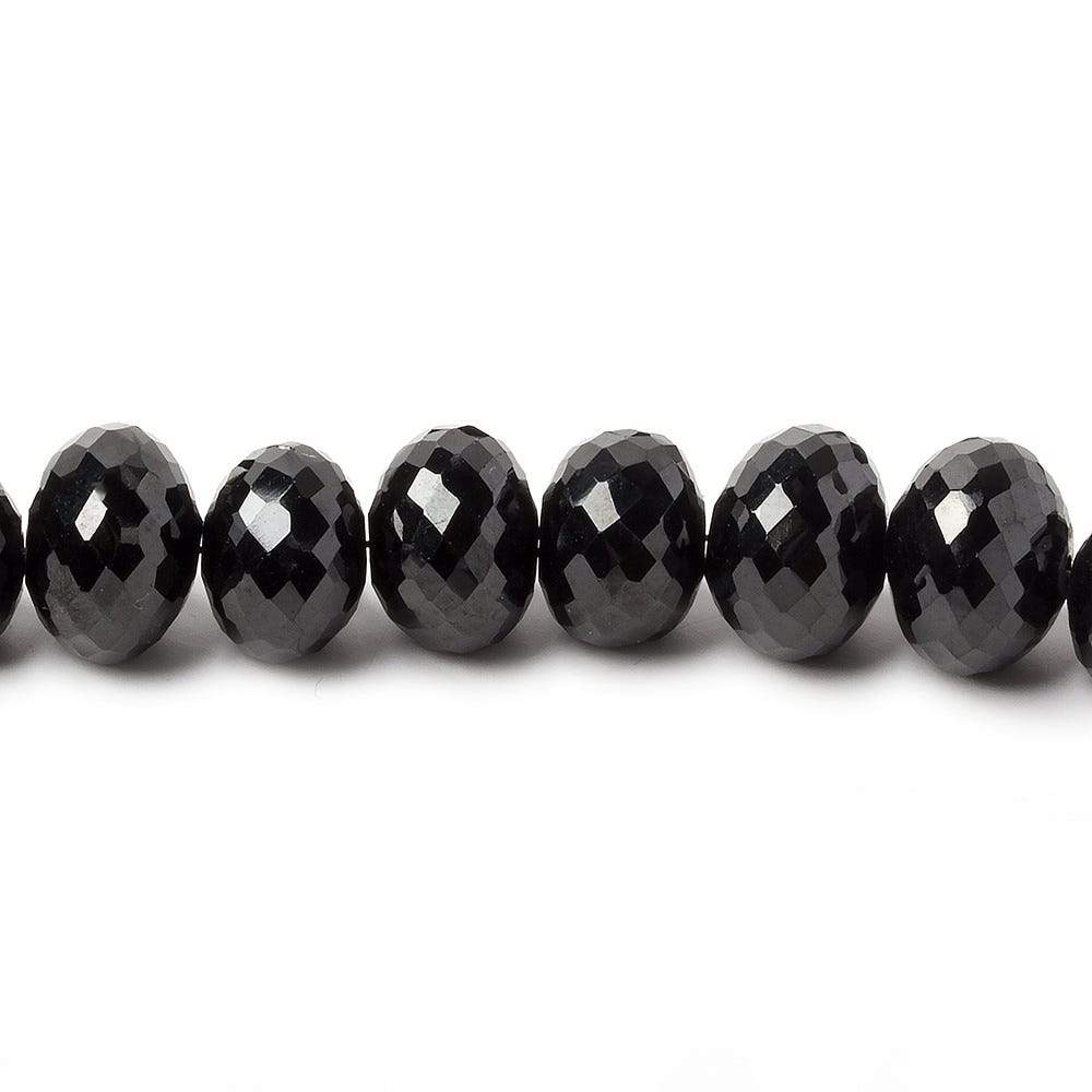 9-11mm Black Spinel Faceted Rondelle Beads 16 inch 54 pieces