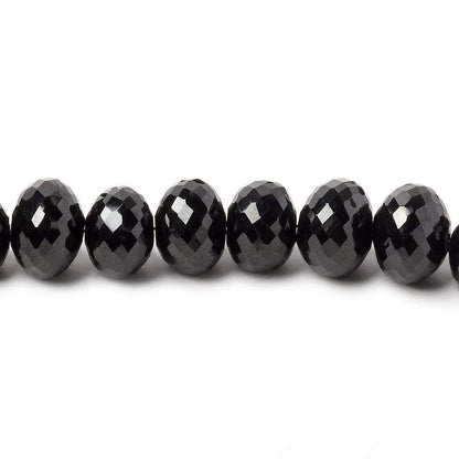 9-11mm Black Spinel Faceted Rondelle Beads 16 inch 54 pieces