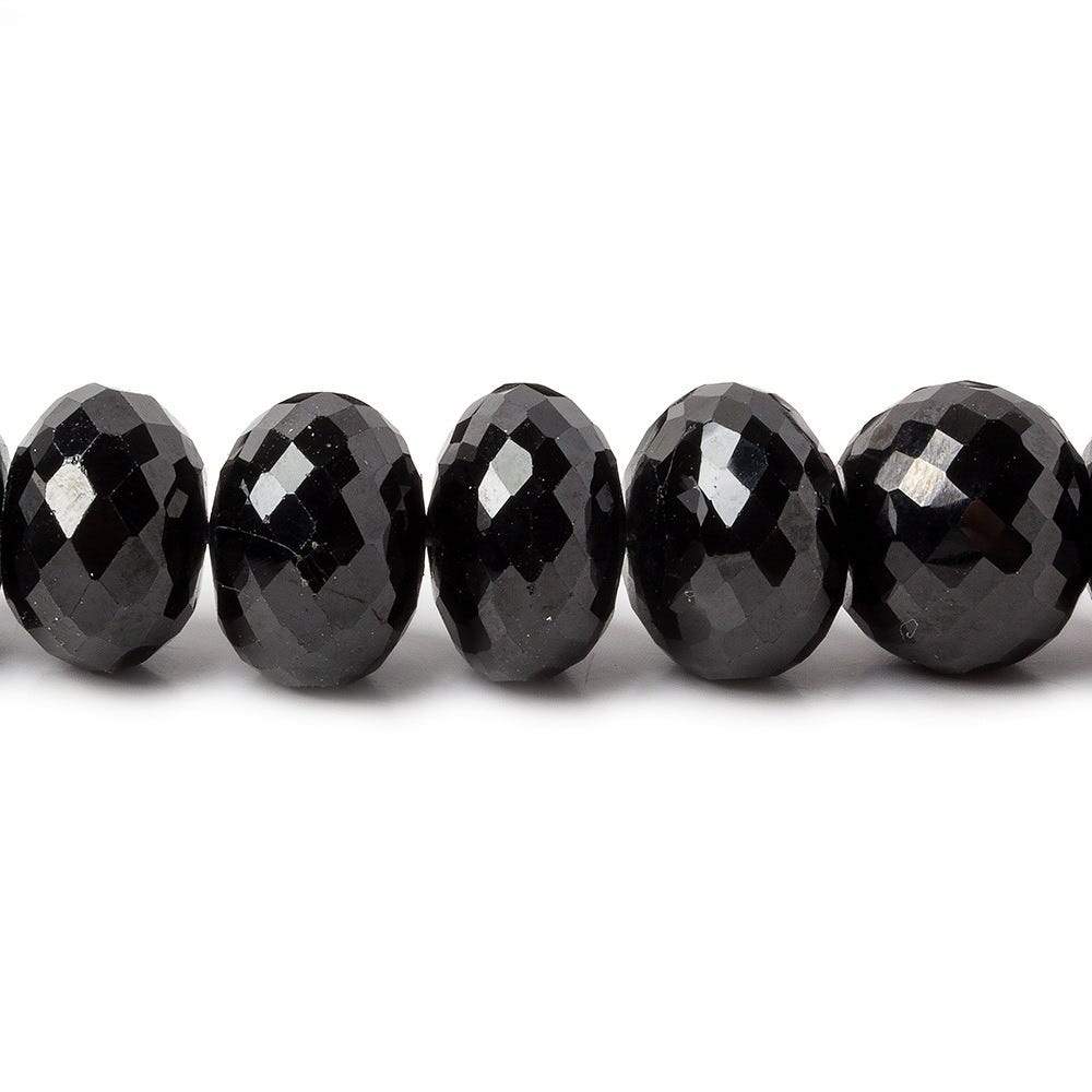 9-11mm Black Spinel Faceted Rondelle Beads 16 inch 54 pieces
