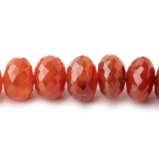 9-11mm Carnelian Faceted Rondelle Beads 16 inch 60 pieces