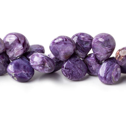 11-13mm Charoite plain cleft less heart beads 8 inch 42 pieces A