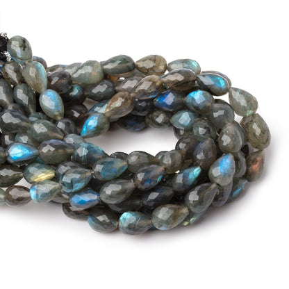 9-11mm Labradorite Straight Drill Tear Drop 7.25 inch 17 Beads
