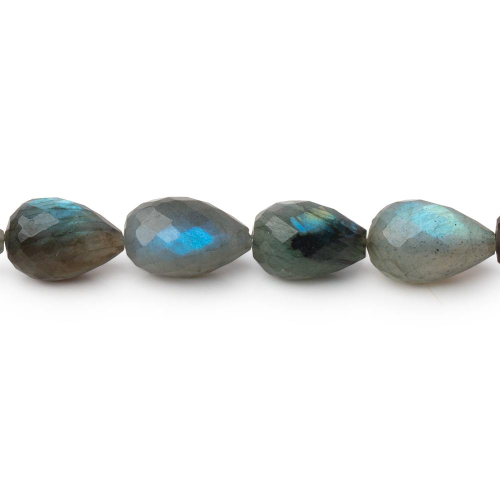 9-11mm Labradorite Straight Drill Tear Drop 7.25 inch 17 Beads