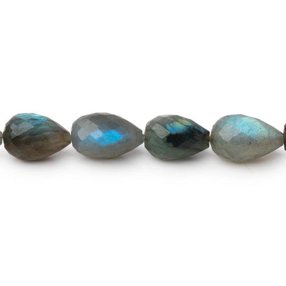 9-11mm Labradorite Straight Drill Tear Drop 7.25 inch 17 Beads