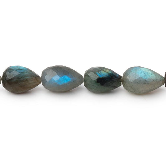 9-11mm Labradorite Straight Drill Tear Drop 7.25 inch 17 Beads
