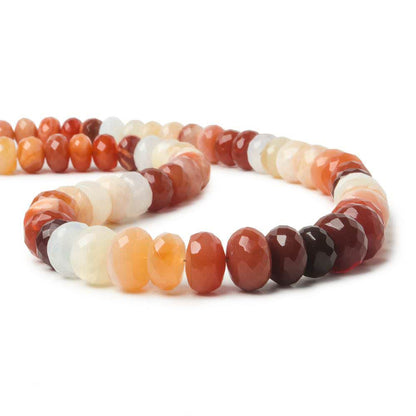 9-11mm Mexican Fire Opal Faceted Rondelle Beads 16 inch 65 pieces