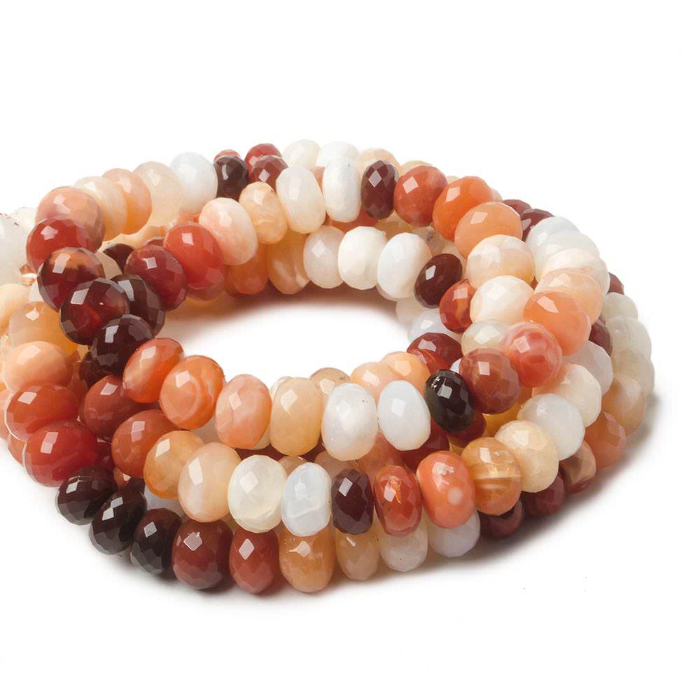 9-11mm Mexican Fire Opal Faceted Rondelle Beads 16 inch 65 pieces