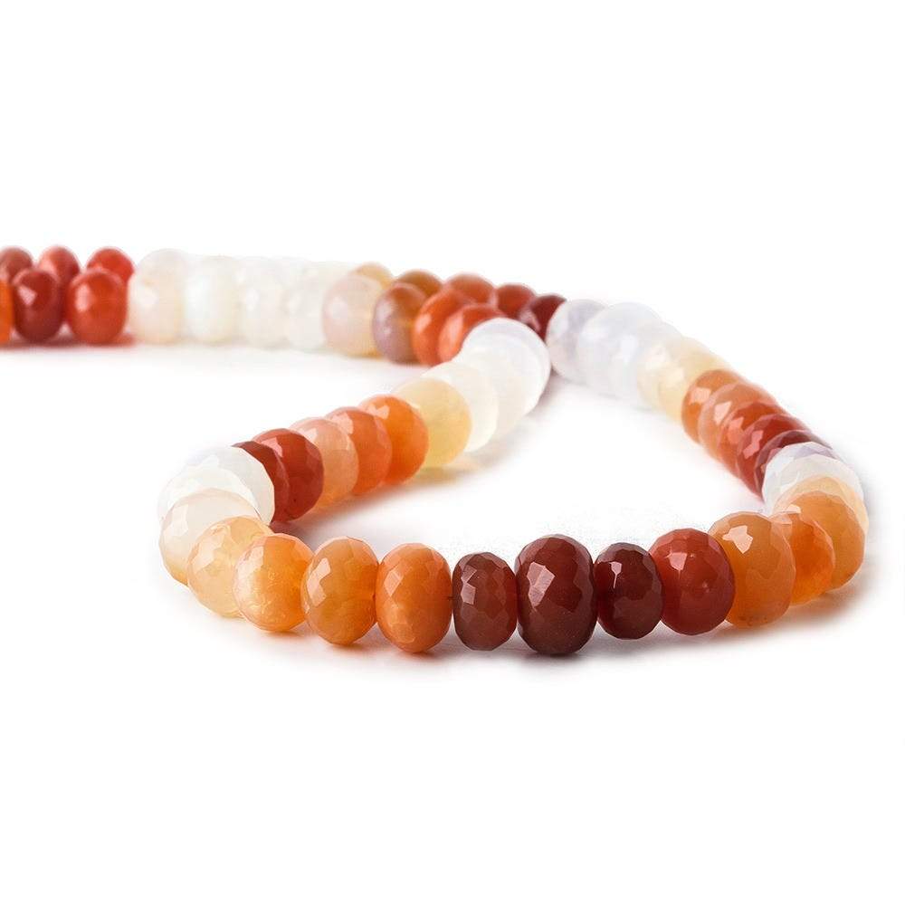 9-11mm Mexican Fire Opal Faceted Rondelle Beads 18 inch 70 pieces AAA